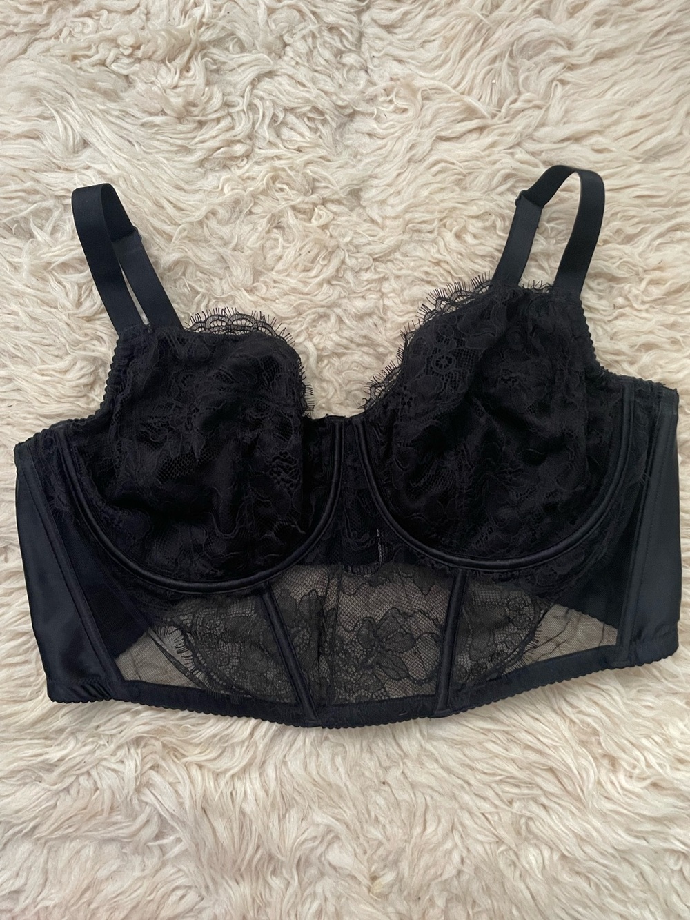 Victorias Secret Black Lace Corset Top